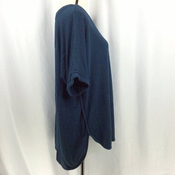 Matty M Tunic Top Womens Size XXL Teal Blue Dolman Short Sleeve Athleisure Shirt - Picture 2 of 8